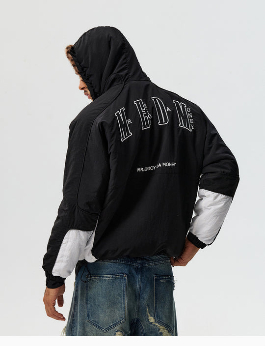 MEDM Reversible Leopard Fur Hooded Track Jacket | Face 3 Face