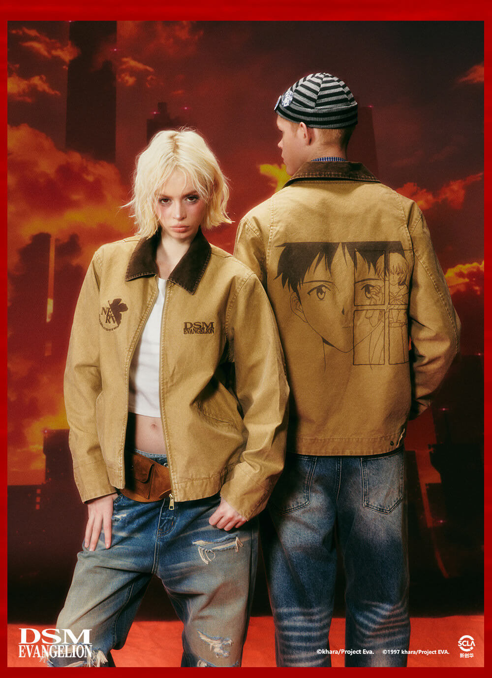 DSM x EVA Shinji and Rei Washed Detroit Jacket | Face 3 Face