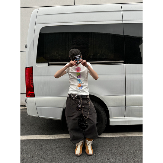 KARMANISTIC Multi Color Yin Yang Print Tee | Face 3 Face