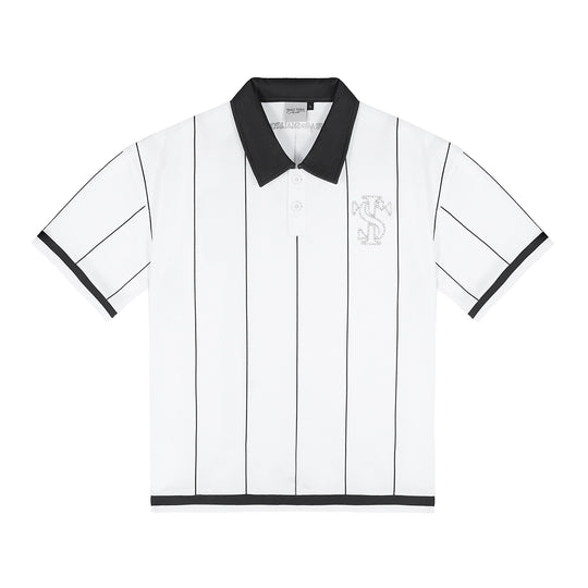 Small Town Kid Pearl Logo Striped Polo Jersey | Face 3 Face
