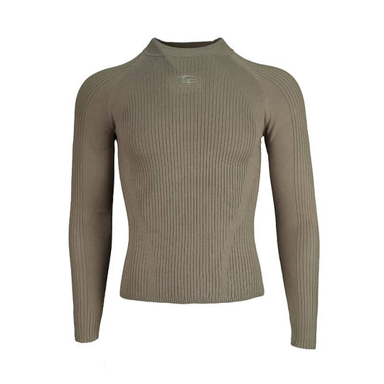 TGFCLUB Basic Logo 3D Silhouette Slim Fit Stretch Knit Sweater | Face 3 Face