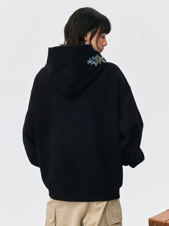 MEDM Ethnic Flower Embroidered Hoodie | Face 3 Face