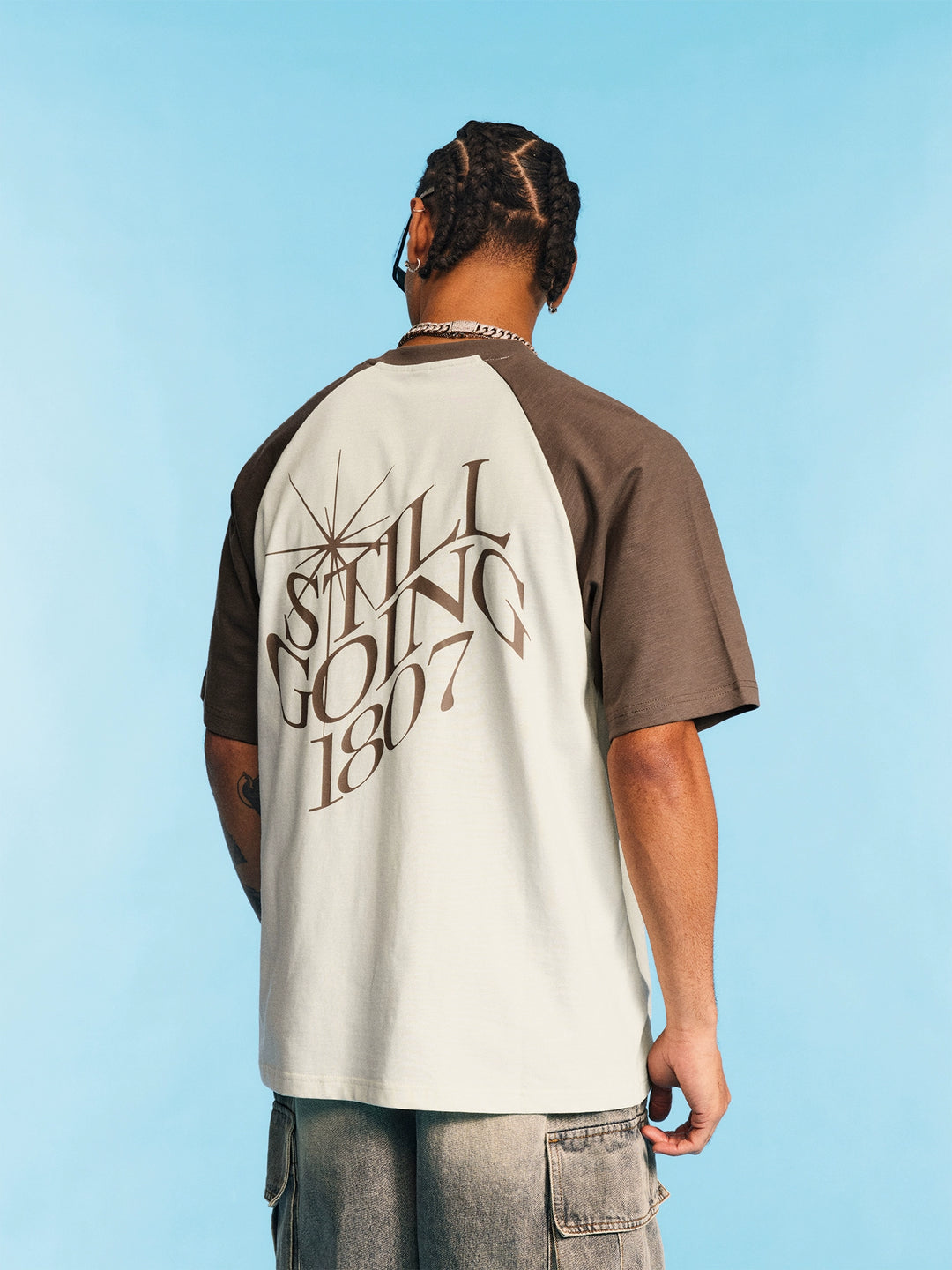 1807 Colorblock Wave Print Raglan Tee | Face 3 Face