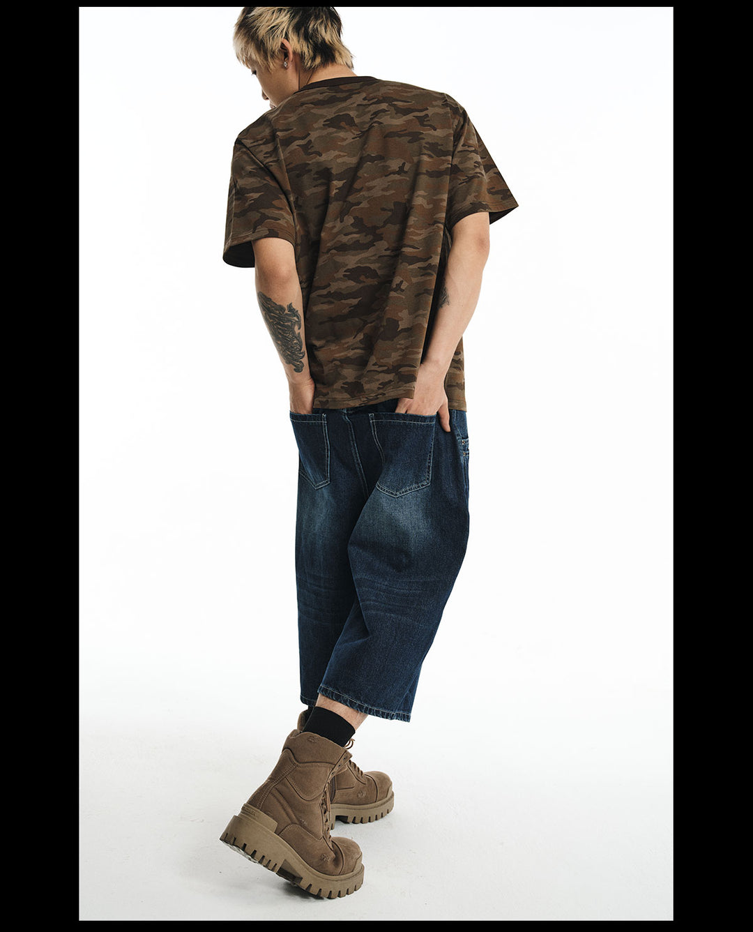 NOVACAM Washed Baggy Denim Shorts | Face 3 Face