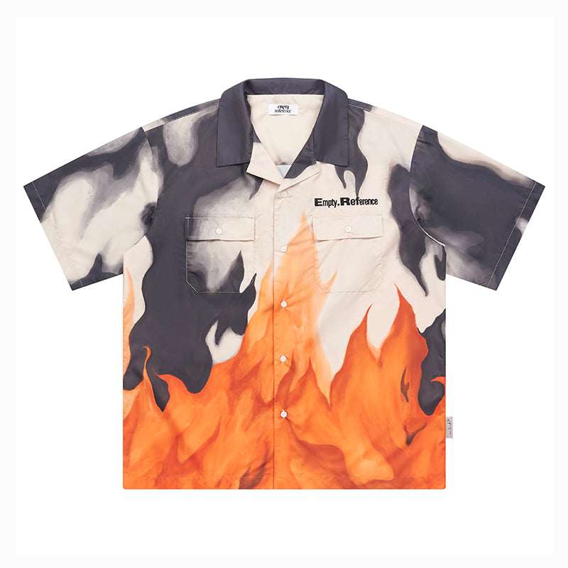 EMPTY REFERENCE Flame Ashes Pocket Short Sleeve Shirt