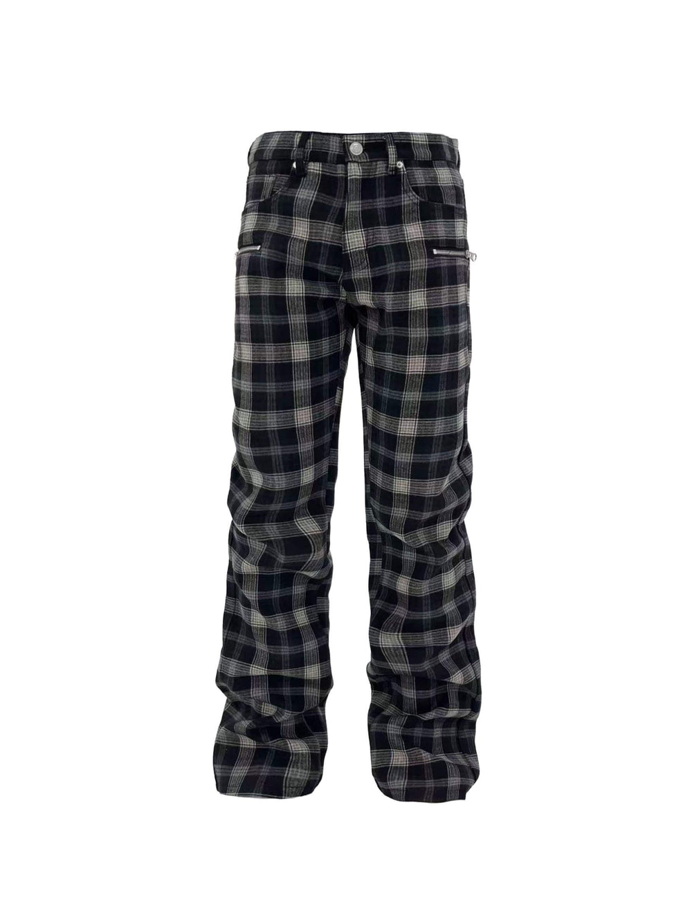 KARMANISTIC Zip Pocket Plaid Pants | Face 3 Face