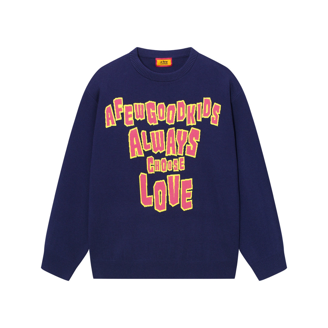 AFGK Slogan Letters Knit Sweater | Face 3 Face