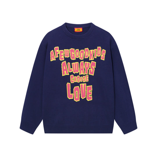 AFGK Slogan Letters Knit Sweater | Face 3 Face