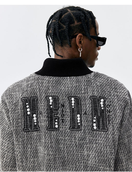 MEDM Pearl Tweed Short Varsity Jacket | Face 3 Face