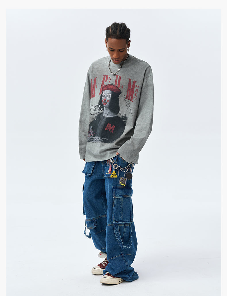 MEDM Clown Oil Painting Long Sleeve Tee | Face 3 Face