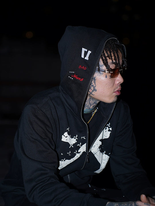 TGFCLUB Full Zip Printed Hoodie | Face 3 Face