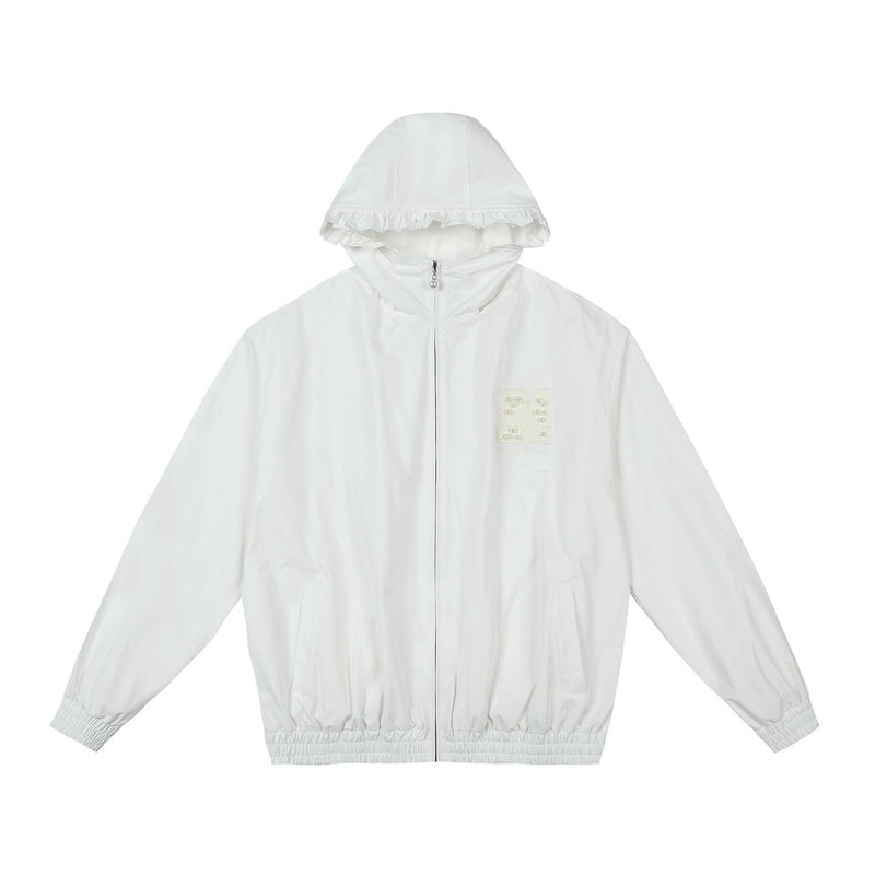 MEDM Pearl Logo Lace Hooded Zip Jacket | Face 3 Face