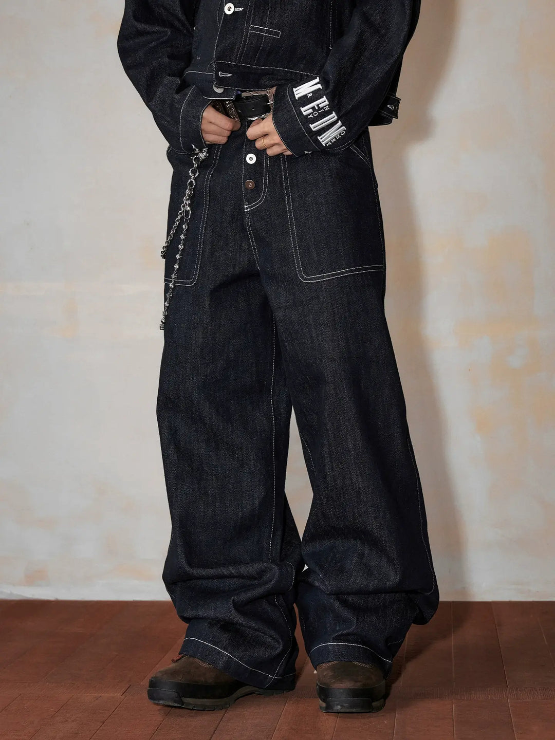 MEDM Denim Baggy Baker Pants | Face 3 Face