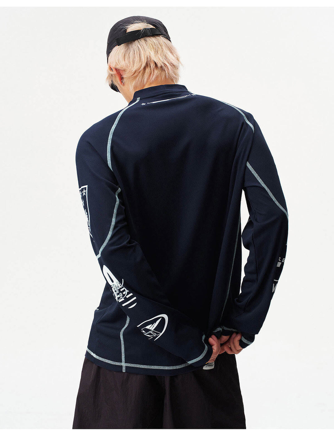 MEDM Multi Logo Print Quick Dry Long Sleeve Sports Tee | Face 3 Face