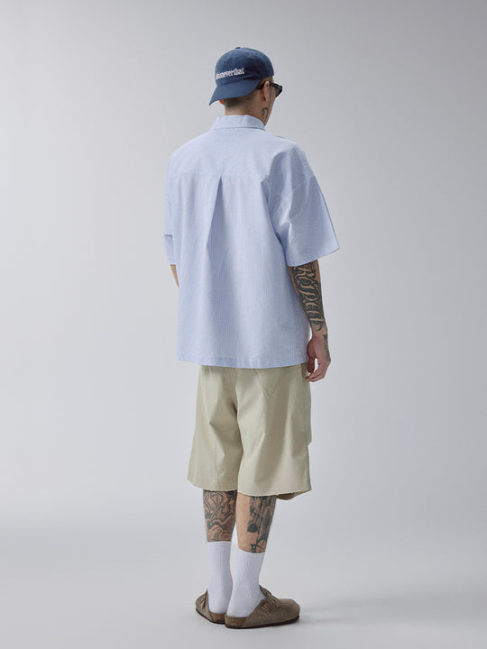 F2CE Printed Striped Short-Sleeve Pullover Shirt | Face 3 Face