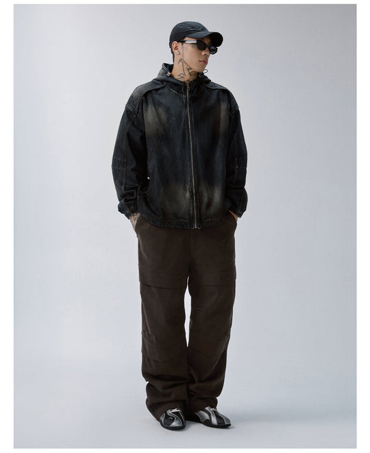 F2CE Reworked Patch Hooded Denim Jacket | Face 3 Face