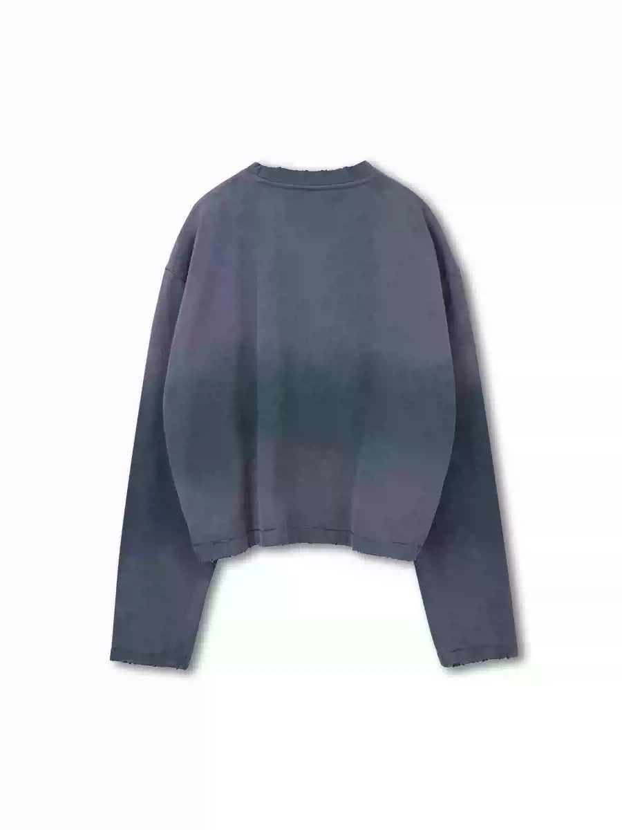 SOD Co. Raven Print Distressed Cropped Long Sleeve Tee | Face 3 Face