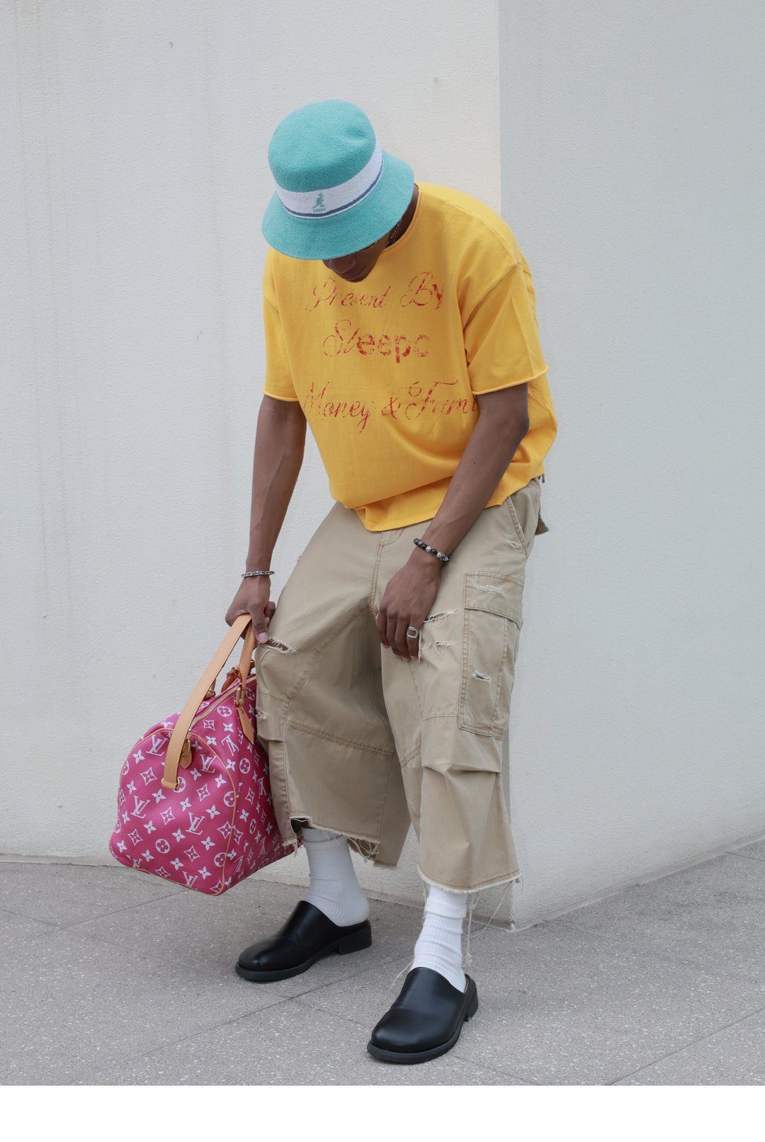 STEEPC Contrast Old Print Boxy Knit Tee | Face 3 Face