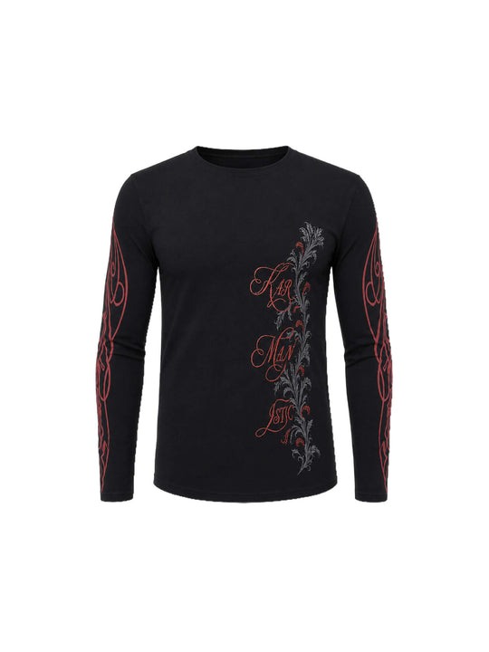 KARMANISTIC Rhinestone Tiger Graphic Stretch Slim Fit Long Sleeve Tee | Face 3 Face