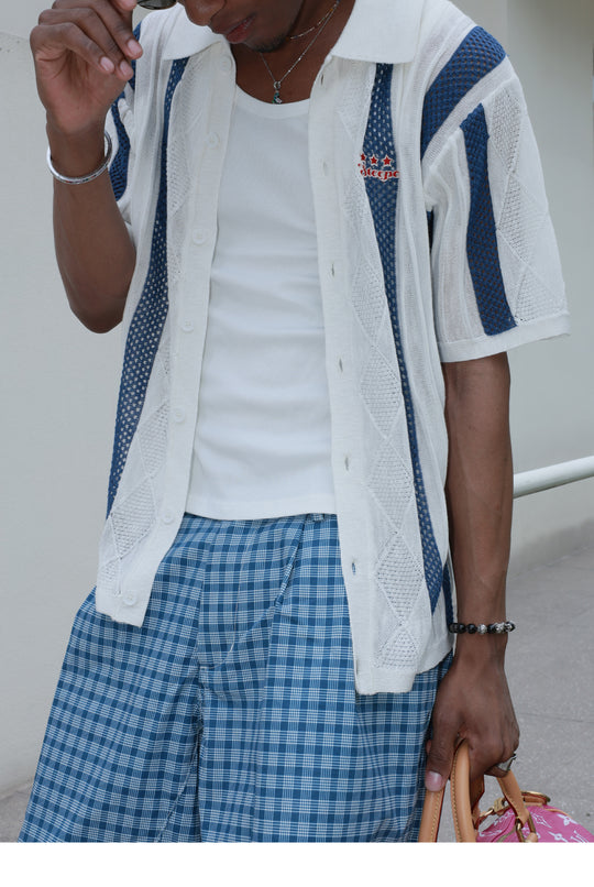 STEEPC Colorblock Knit Short Sleeve Shirt | Face 3 Face