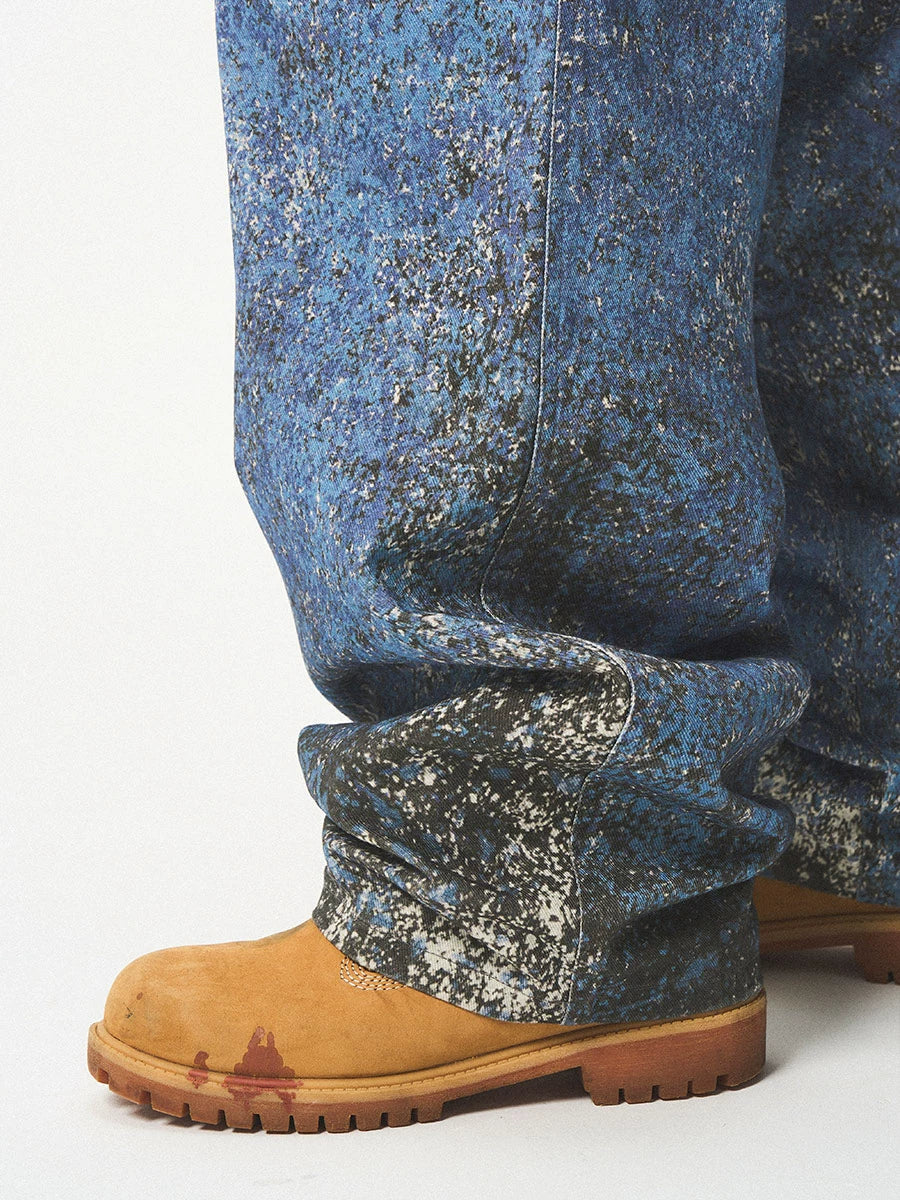 EMPTY REFERENCE Mottled Aged Print Work Pants | Face 3 Face