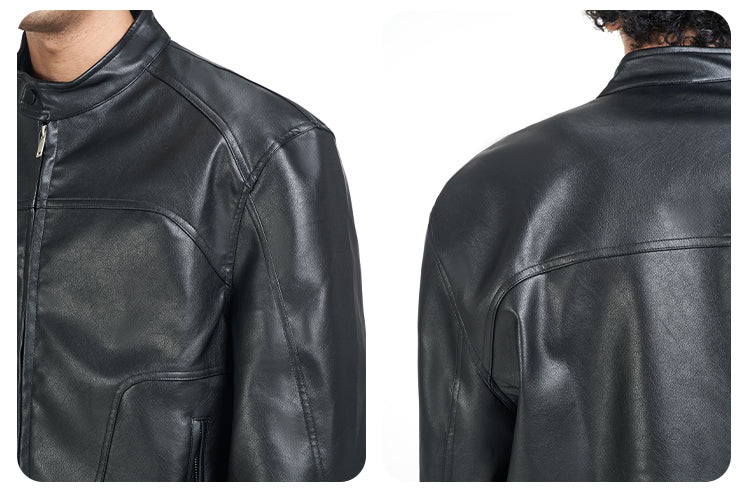 F3F Select Glossy PU Leather Racing Jacket | Face 3 Face