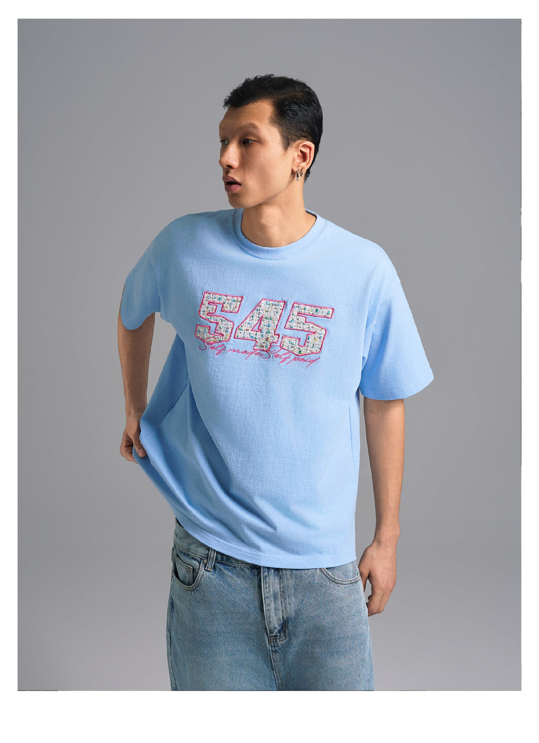 S45 Sequins Logo Patch Embroidery Tee | Face 3 Face