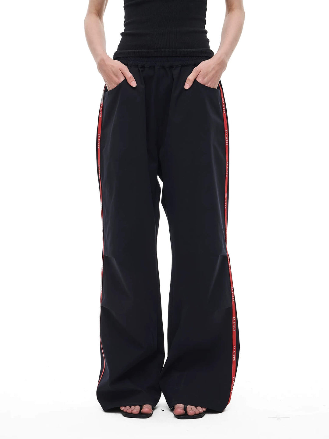 EXITMODE BY BLIND NO PLAN Side Webbing Pleated Track Pants | Face 3 Face