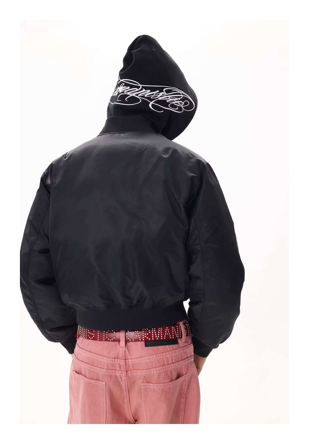 KARMANISTIC Embroidered Hooded Puffer Bomber Jacket | Face 3 Face