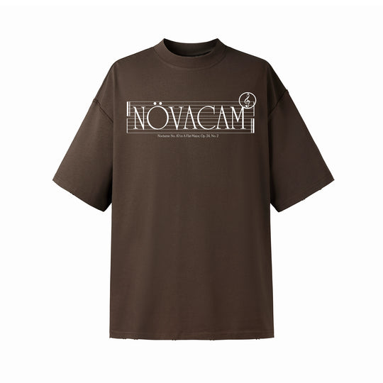 NOVACAM Musical Notes Logo Washed Reverse Stitching Tee | Face 3 Face