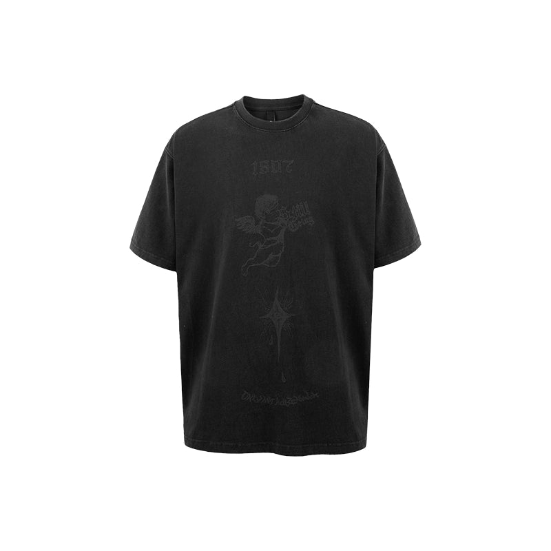 1807 Hand Painted Angel Print Tee | Face 3 Face