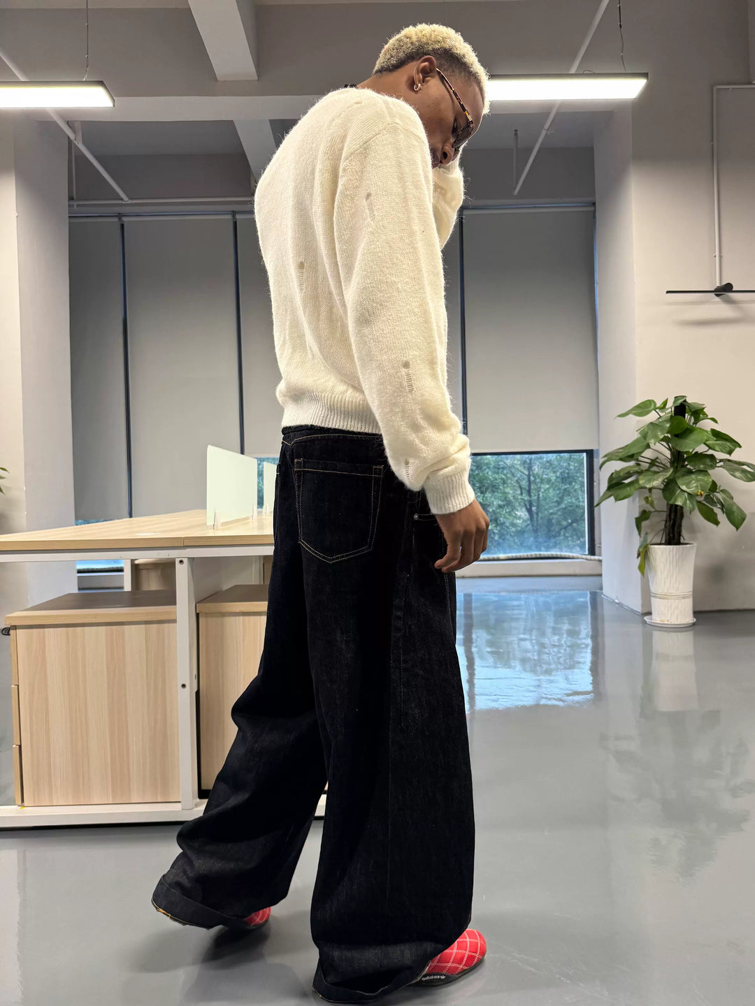 STEEPC Distressed Embroidered Wool Blend Knit Cardigan | Face 3 Face