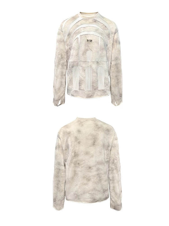 Night Lab Church Patchwork Sheer Distressed Long Sleeve Tee | Face 3 Face