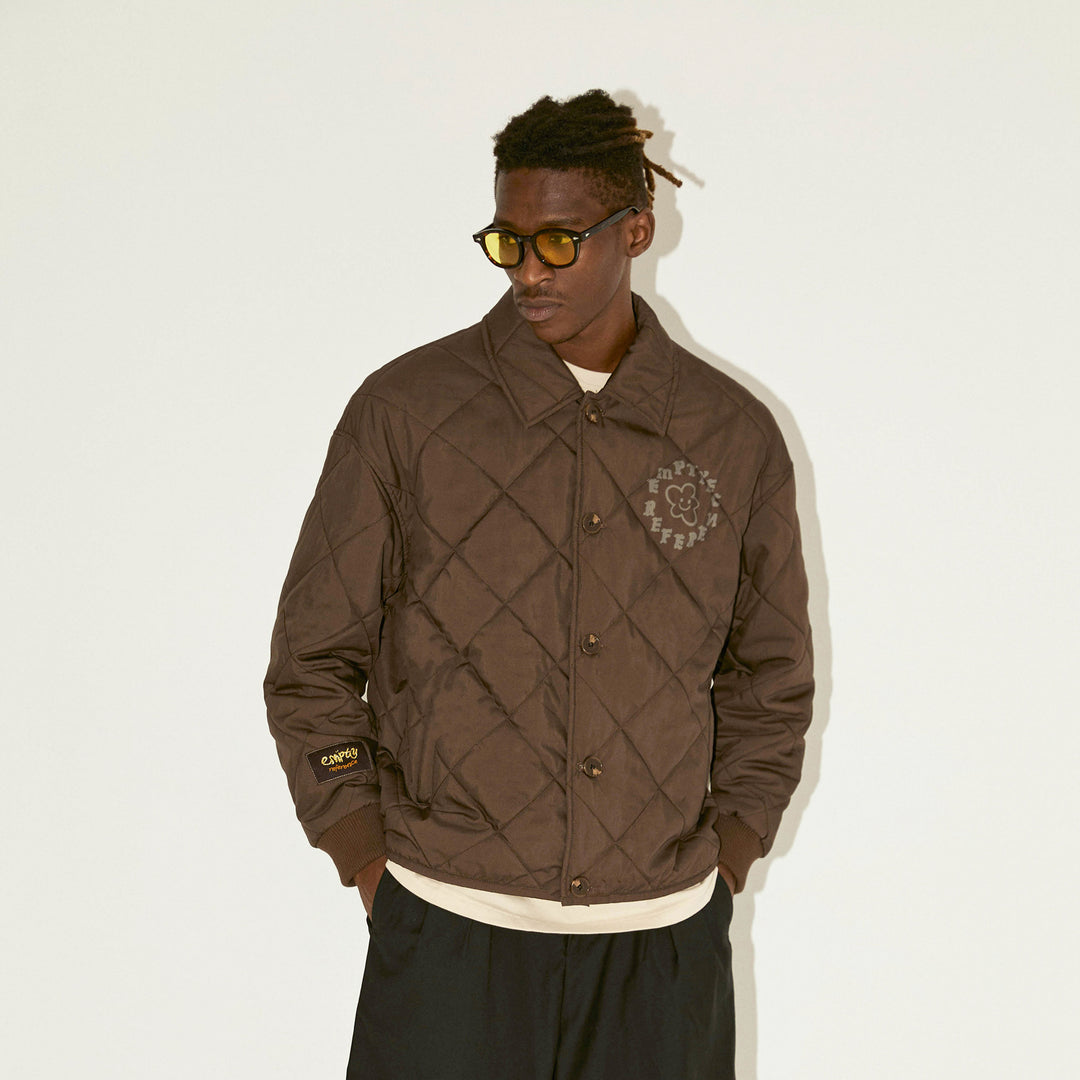 EMPTY REFERENCE Floral Print Quilted Jacket