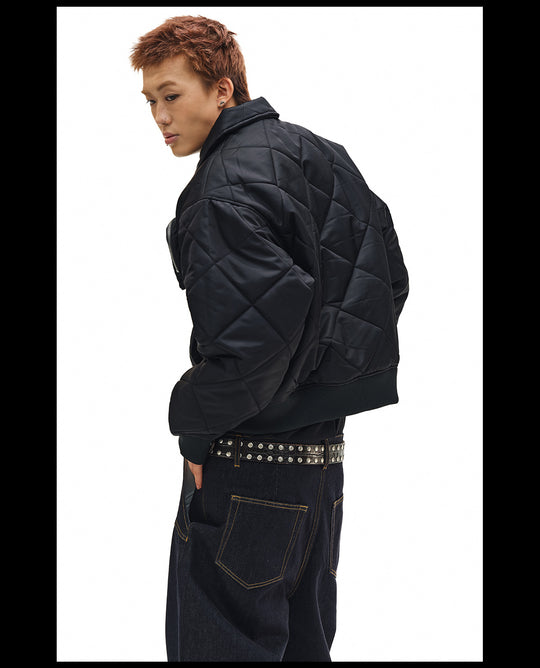 NOVACAM Diamond Plaid Quilted Puffer Jacket | Face 3 Face