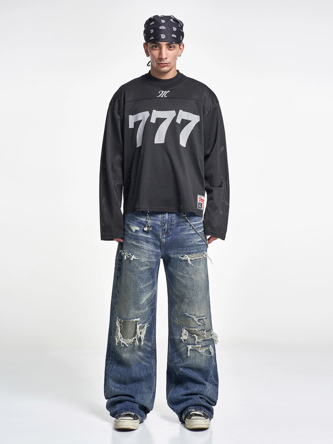 F3F Select Destroyed Washed Hole Baggy Jeans | Face 3 Face