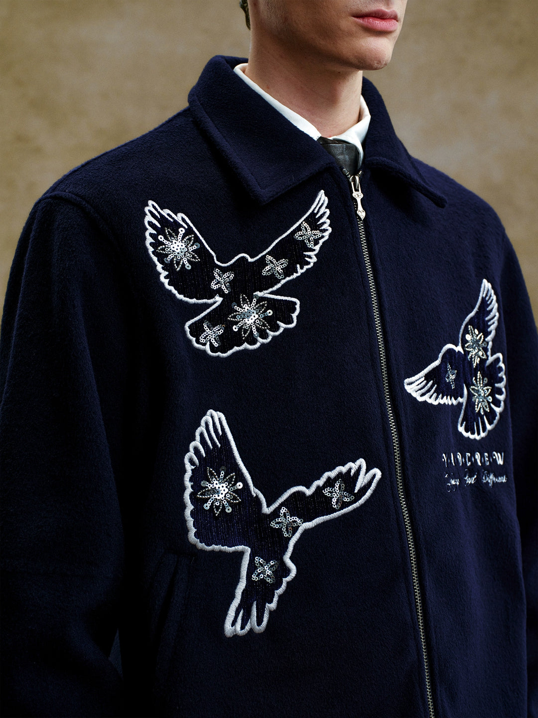 YADcrew Sequin Floral Peace Dove Jacket | Face 3 Face