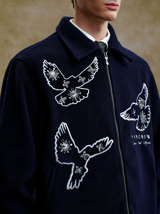 YADcrew Sequin Floral Peace Dove Jacket | Face 3 Face