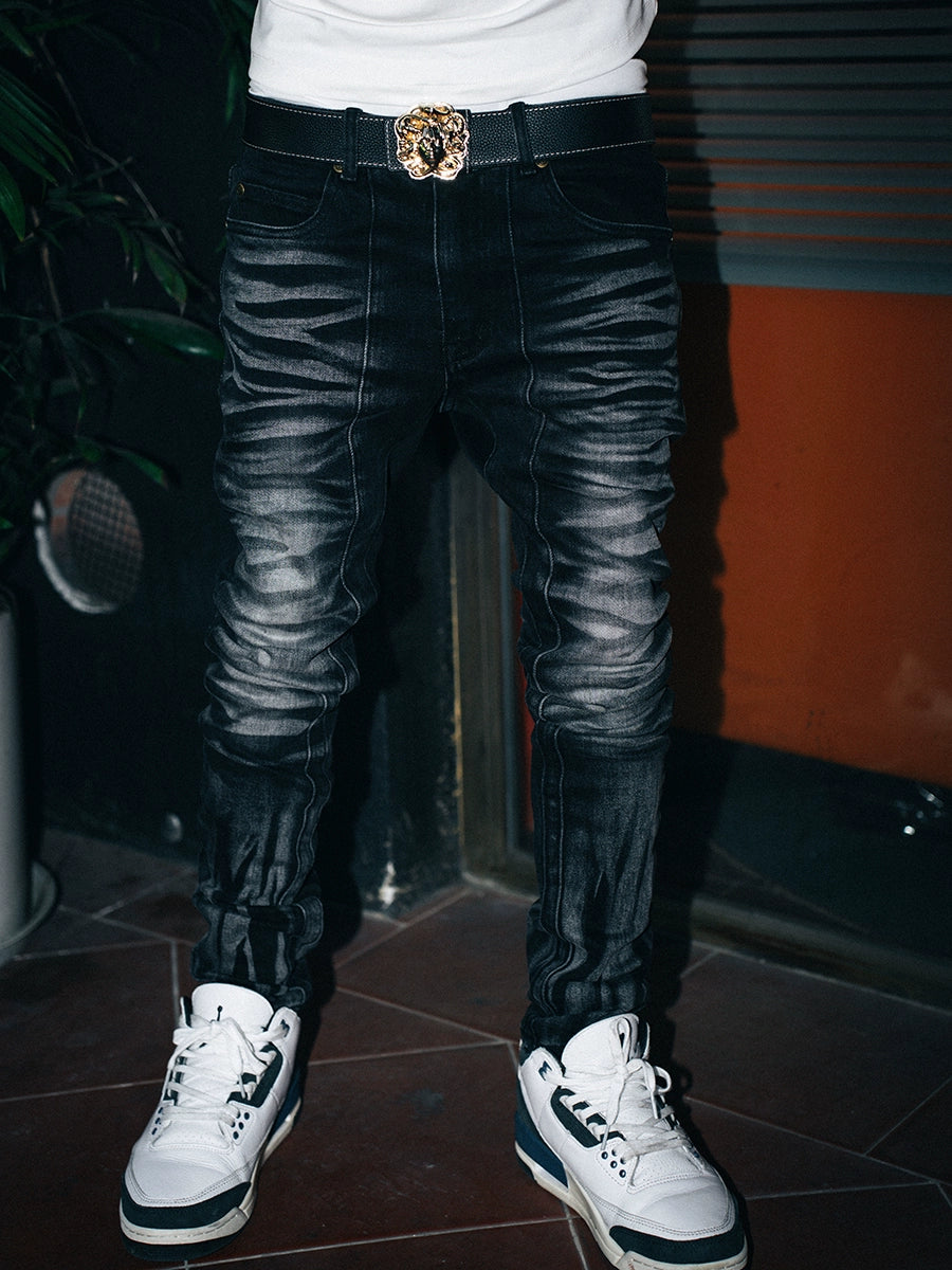 TGFCLUB 3D Whisker Washed Slim Fit Jeans | Face 3 Face