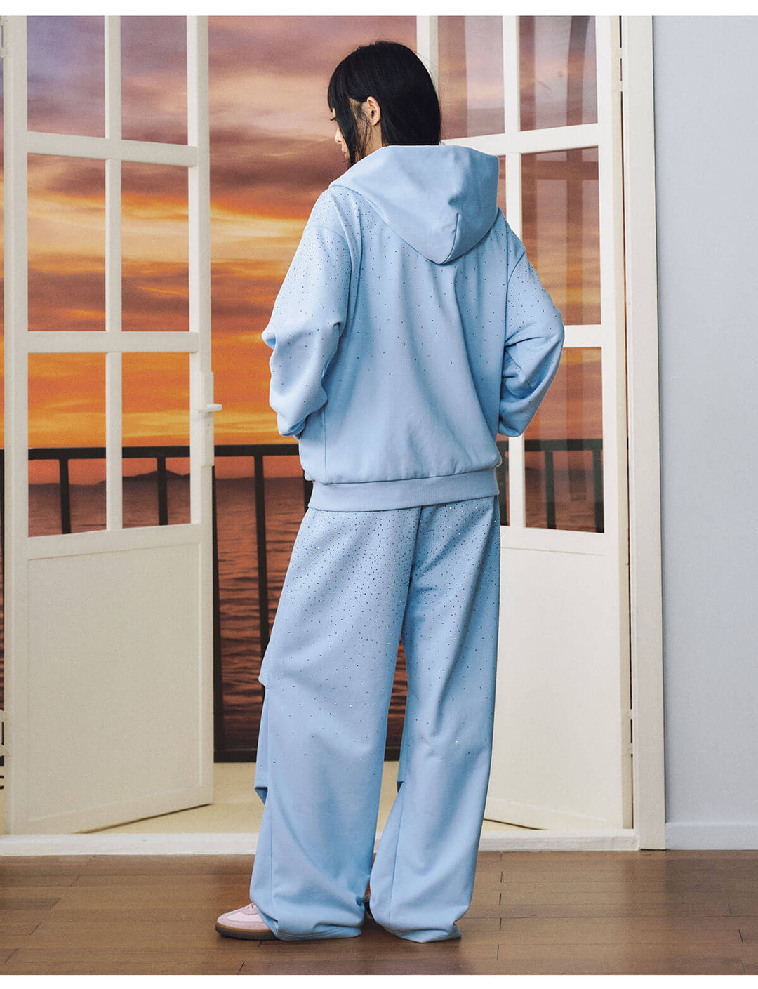 MEDM Starry Sky Rhinestone Baggy Sweatpants | Face 3 Face
