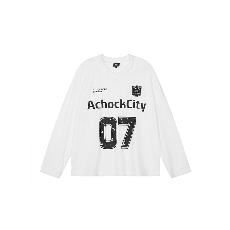 Achock Logo 07 Numbered Long Sleeve Sports Mesh Jersey | Face 3 Face