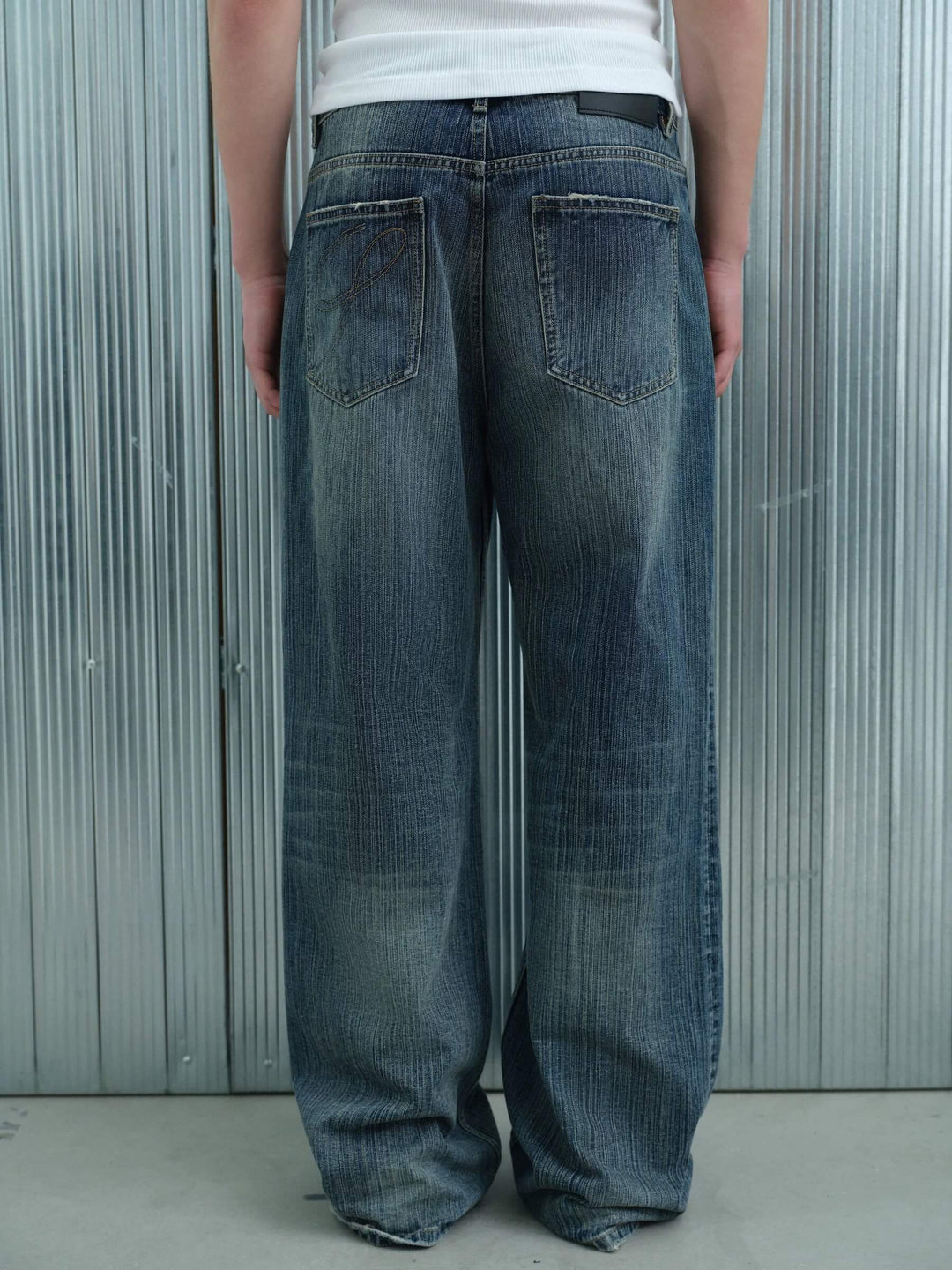 S45 Vintage Washed Distressed Slight Flare Jeans | Face 3 Face