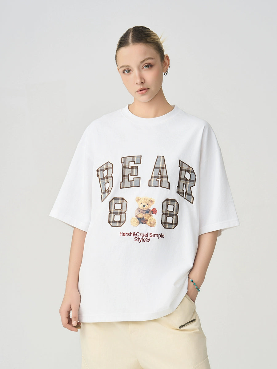 Harsh and Cruel Plaid Print Teddy Bear Tee