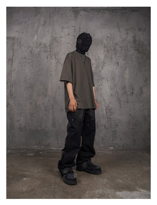 UNDERWATER Brown Sand-Washed Basic Faded Tee | Face 3 Face