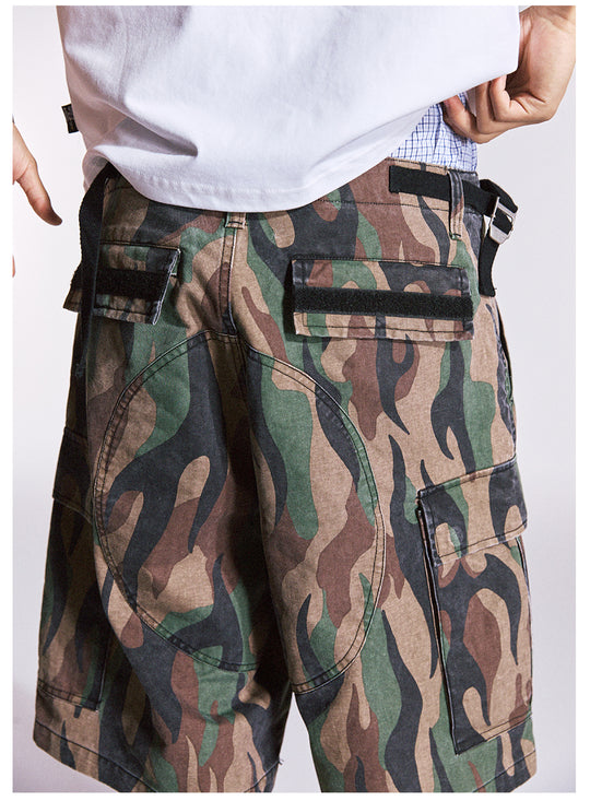 Remedy Flame Camouflage Work Cargo Shorts | Face 3 Face