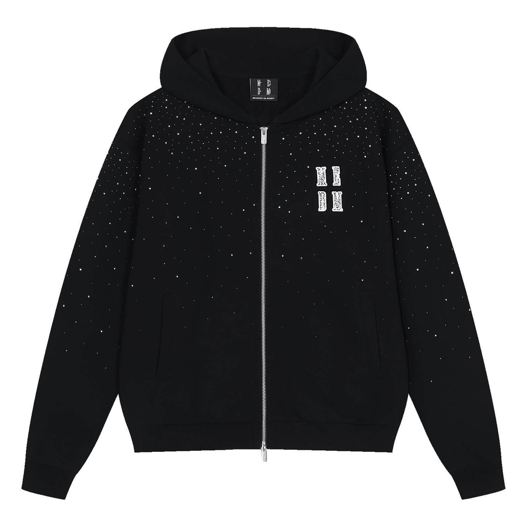 MEDM Starry Sky Rhinestone Zip Up Hoodie | Face 3 Face