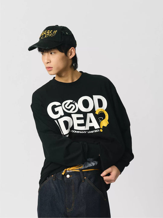 S45 Graffiti-Inspired Print Long-Sleeve Tee | Face 3 Face