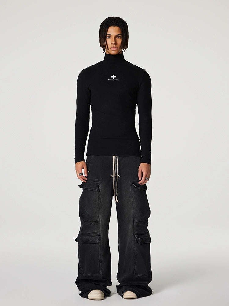 Achock Slim Half High Neck Long Sleeve Tee | Face 3 Face