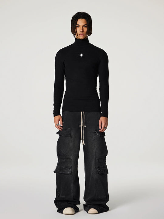 Achock Slim Half High Neck Long Sleeve Tee | Face 3 Face