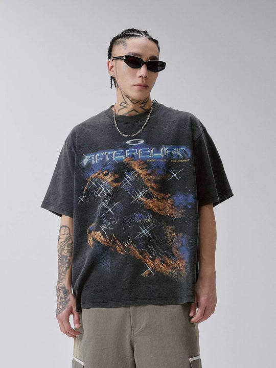 F2CE Galactic Flame Pegasus Vintage Heavy Wash Short Sleeve Tee | Face 3 Face